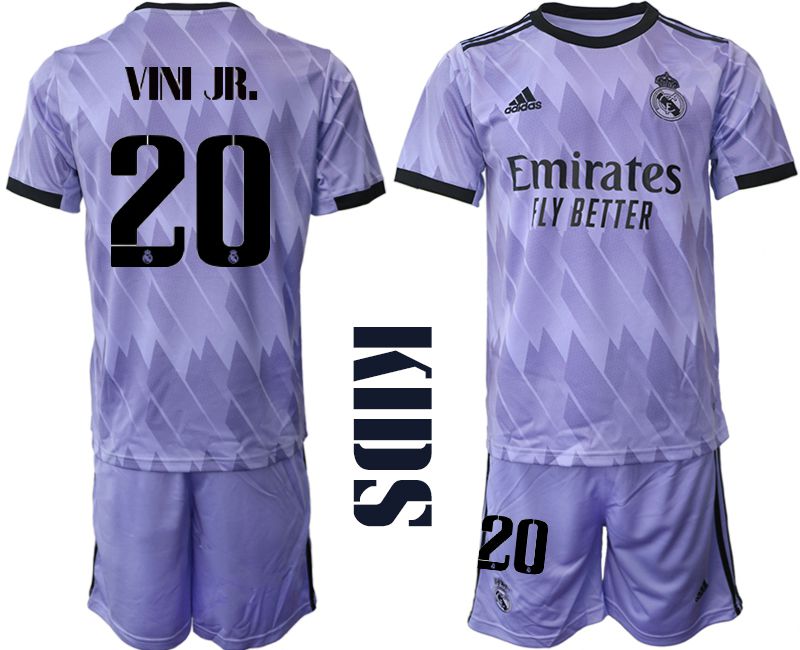 Youth 2022-2023 Club Real Madrid away purple #20 Soccer Jersey->youth soccer jersey->Youth Jersey